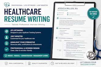 write an ats optimized nursing healthcare resume and CV