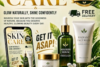 design luxury skincare product poster for social media