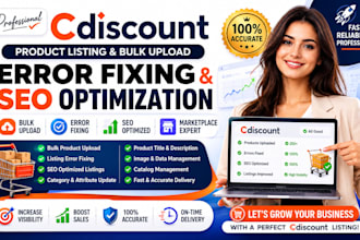 upload cdiscount marketplace products fix bulk errors and SEO optimize listings