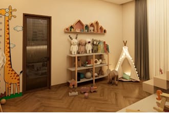 modern kids playarea,playful nursery room,3d kids playground,toddler room render