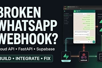 build whatsapp cloud API chatbot with fastapi, webhooks and supabase