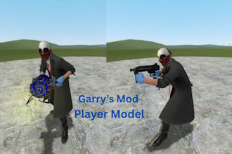 do custom gmod player model and weapon for garrys mod with jiggle bone c hand