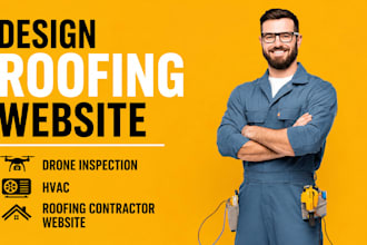 design roofing website, drone inspection, hvac, roofing contractor website