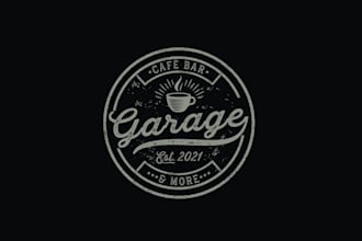 make cafe bar logo with vintage brewery basement