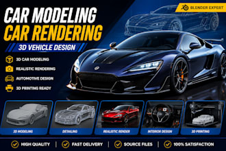 do 3d car modelling car rendering 3d vehicle design automotive blender 3d printi