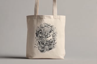 create an original illustration or design for a tote bag