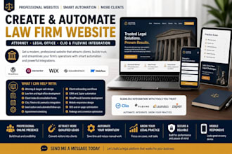 create and automate law firm website attorney legal office clio filevine lawmat