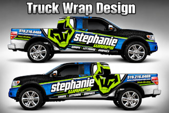 truck wrap design, lettering truck wrap, vehicle wrap, truck wrap, and car wrap
