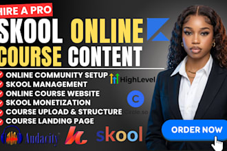 create online course content, skool online course creation, community promotion