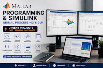 provide urgent services of matlab programming simulink signal processing and gui