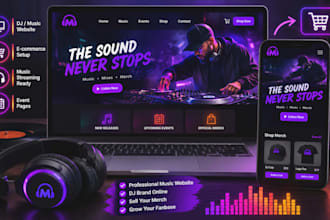 build a bandzoogle website, dj website or music website with e commerce