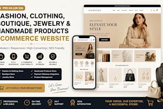 set up fashion clothing boutique jewelry handmade products ecommerce website