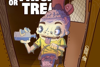 to draw illustrations that are funny yet creepy