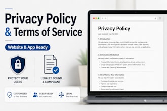 write your privacy policy and terms of service