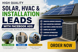 generate solar panel leads hvac leads solar installation leads with facebook ad