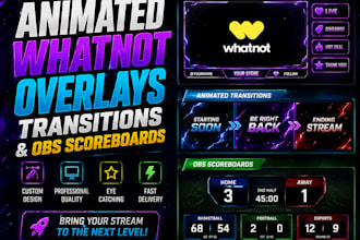 design animated whatnot overlays transitions and obs scoreboards