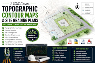 create topographic contour maps and site grading plans