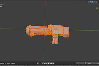 model 3d low poly game weapon stylized combat gear simulator game asset blender