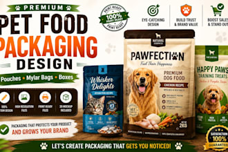design premium pet food packaging, dog food pouch and mylar bag