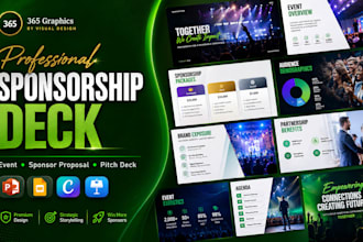 design event sponsorship deck, sponsor proposal, pitch deck and presentation