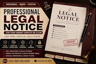 draft a professional legal notice for your urgent dispute or claim