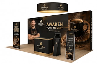 design trade show booths, exhibition stands and 3d booth graphics