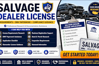 research salvage dealer license requirements and prepare dmv paperwork