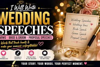 write wedding speeches vows bride groom and proposal speeches