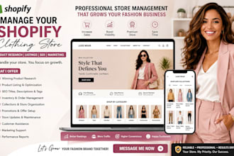 manage your shopify clothing store with product research listings SEO markerting