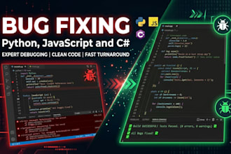debug and fix bugs in your python or javascript code