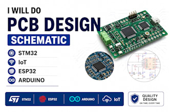 do pcb design, multilayer pcb layout, schematic, stm32, iot, esp32 and arduino