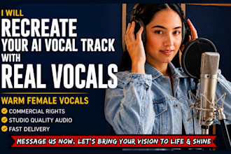 recreate your ai song remake ai song with real female vocal, female pop singer