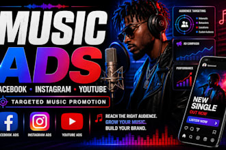 run facebook, instagram and youtube ads to promote your music music ads audit