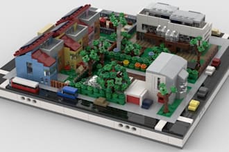 design a custom 3d lego moc, lego set toys, digital city build with instructions