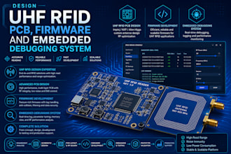 design uhf rfid pcb, reader, antenna, firmware and embedded debugging system