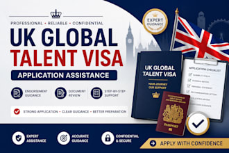 assist with UK global talent visa application and endorsement