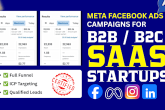 run facebook ads campaign to generate b2b saas startup lead generation