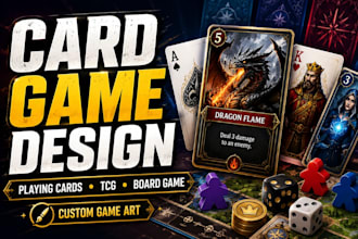 design card game, board game and playing cards