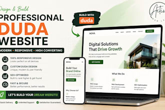 design and build a professional duda website using duda website builder