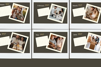 design wall calendar, journal design, custom planner, canva design, family calen