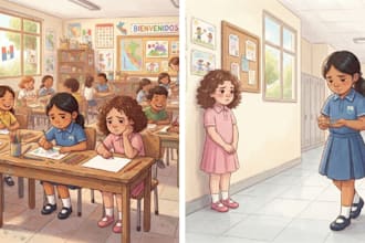 do 2d children story illustration kids story illustration book cover design