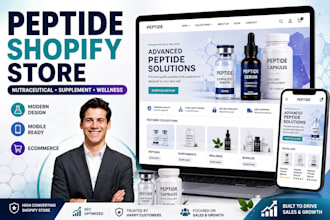 design peptide research chemical supplement shopify store tirzepatide website