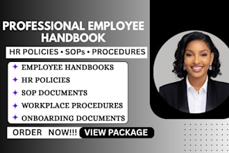 create a professional employee handbook, hr policies and procedures