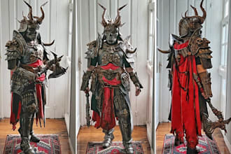 create 3d cosplay model wearable armor helmet mask model 3d props for printing