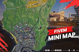 fully design custom fivem NYC, la, ls minimap, custom roadmaps for your server
