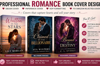 design romance, dark romance book cover and ebook, paperback cover