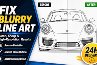 fix blurry pixelated and low resolution line art for clean sharp results