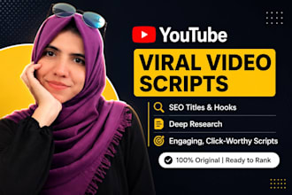 be your professional scriptwriter for youtube