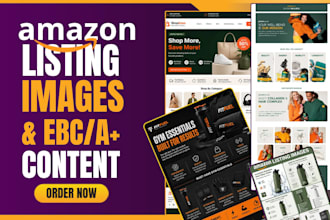 design amazon storefront, ebc a plus content, and product listing images