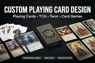 design custom playing cards, card games, tarot decks and tcg cards
